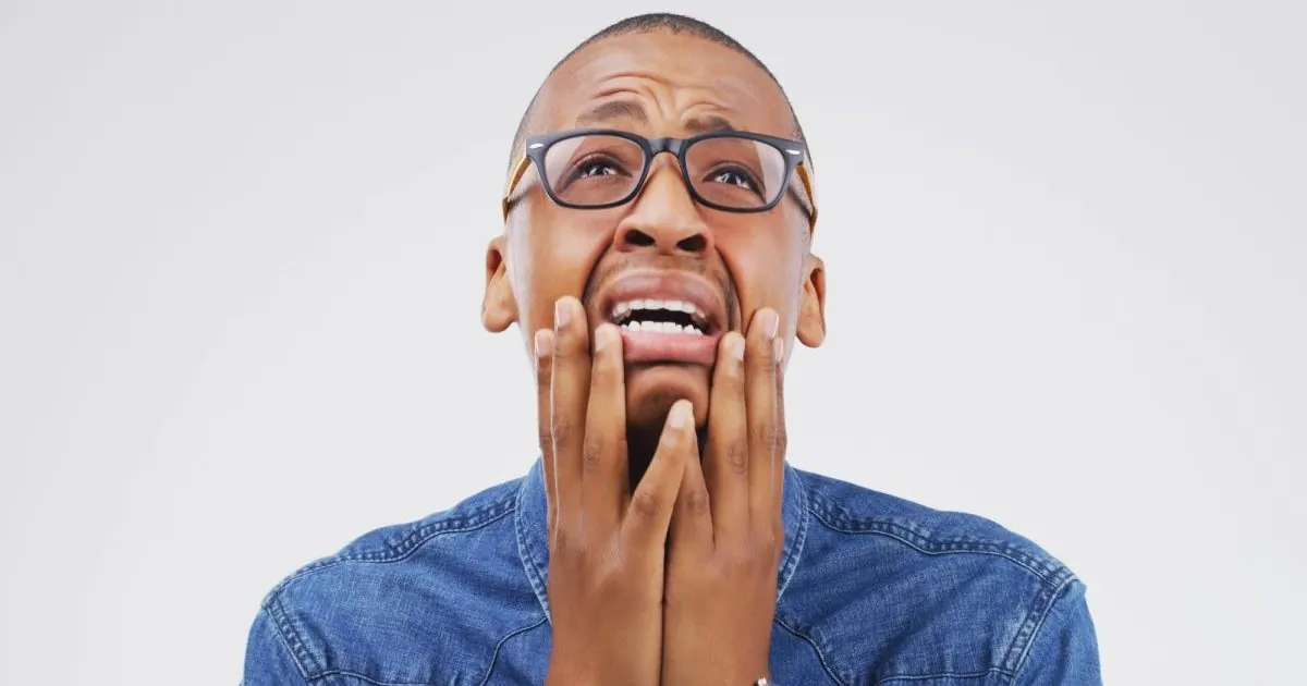 Man showing fear